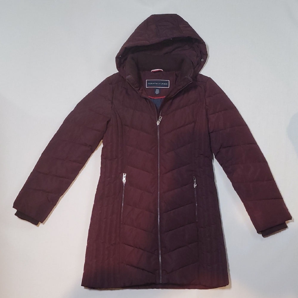 Tommy Hilfiger Women's Hooded Puffer Coat - Deep Burgundy